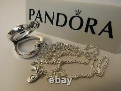 New withBox Pandora Floating Heart Locket Glass withChain 590544-60 Love Romance