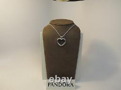 New withBox Pandora Floating Heart Locket Glass withChain 590544-60 Love Romance