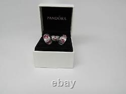 New withBox Pandora Set of 3 Charms Treasured & Wild Hearts Glass Love Romance