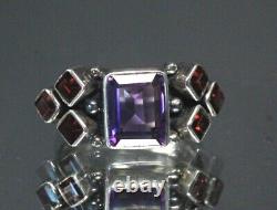 Nicky Butler Sterling Silver Amethyst Glass Ring