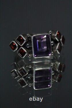 Nicky Butler Sterling Silver Amethyst Glass Ring