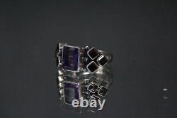 Nicky Butler Sterling Silver Amethyst Glass Ring