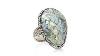 Noa Zuman Sterling Silver Pearshaped Roman Glass Ring