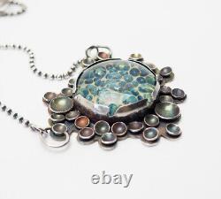 Nova Design Art Glass sterling silver handmade OOAK necklace