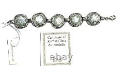 Nwt Or Paz Sterling Silver 925 Roman Glass Link Bracelet 8 Israel Pz