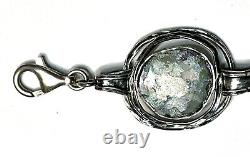 Nwt Or Paz Sterling Silver 925 Roman Glass Link Bracelet 8 Israel Pz