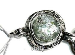 Nwt Or Paz Sterling Silver 925 Roman Glass Link Bracelet 8 Israel Pz