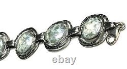 Nwt Or Paz Sterling Silver 925 Roman Glass Link Bracelet 8 Israel Pz
