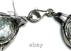 Nwt Or Paz Sterling Silver 925 Roman Glass Link Bracelet 8 Israel Pz