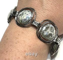 Nwt Or Paz Sterling Silver 925 Roman Glass Link Bracelet 8 Israel Pz