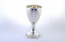 ONE 2 9/10 x 1 1/2 INCH FLORAL ENGRAVED STERLING SILVER CORDIAL CUP GLASS