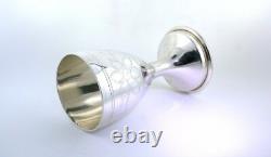 ONE 2 9/10 x 1 1/2 INCH FLORAL ENGRAVED STERLING SILVER CORDIAL CUP GLASS
