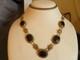 Old Chinese Export Sterling Silver Filigree Smoky Topaz Glass 18 Necklace