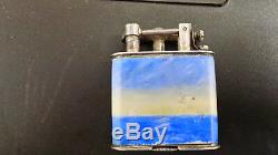 One of a kind! DUNHILL GLASS ENAMEL STERLING SILVER LIGHTER