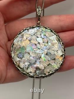 Or Paz Israel Roman Glass Sterling Silver Enhancer Pendant Necklace