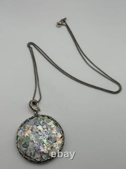 Or Paz Israel Roman Glass Sterling Silver Enhancer Pendant Necklace