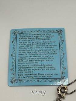 Or Paz Israel Roman Glass Sterling Silver Enhancer Pendant Necklace