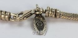 PANDORA Charm Necklace 19.5 in Sterling Silver 925 With 7 Charms Lobster Clasp