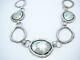 Pz Israel Sterling Silver Roman Glass Hammered Round Link Necklace 18