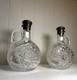 Pair Gorham Sterling Silver Mounted Abp Cut Glass Whiskey Jugs C1892