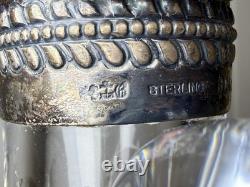 Pair Gorham Sterling Silver Mounted ABP Cut Glass Whiskey Jugs c1892