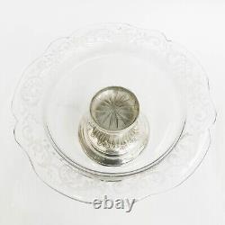 Pair Guyot Auguste French Sterling Silver Mounted Glass Compotes circa 1910