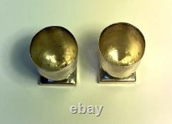 Pair Mid-Century Modern WILLIAM SPRATLING Mexico sterling silver shot glasses