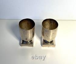 Pair Mid-Century Modern WILLIAM SPRATLING Mexico sterling silver shot glasses