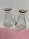 Pair Of Antique Sterling Silver Topped Glass Whiskey Noggins Hallmarked England