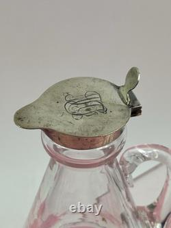 Pair Of Antique Sterling Silver Topped Glass Whiskey Noggins Hallmarked England