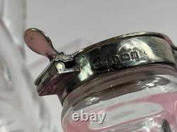 Pair Of Antique Sterling Silver Topped Glass Whiskey Noggins Hallmarked England