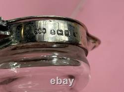 Pair Of Antique Sterling Silver Topped Glass Whiskey Noggins Hallmarked England