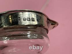 Pair Of Antique Sterling Silver Topped Glass Whiskey Noggins Hallmarked England