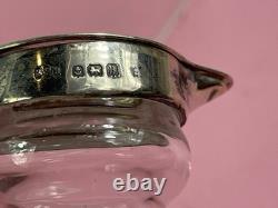 Pair Of Antique Sterling Silver Topped Glass Whiskey Noggins Hallmarked England