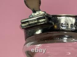 Pair Of Antique Sterling Silver Topped Glass Whiskey Noggins Hallmarked England