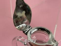 Pair Of Antique Sterling Silver Topped Glass Whiskey Noggins Hallmarked England