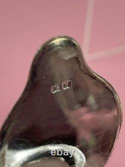 Pair Of Antique Sterling Silver Topped Glass Whiskey Noggins Hallmarked England