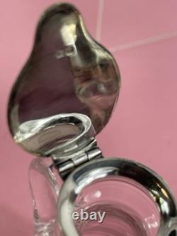 Pair Of Antique Sterling Silver Topped Glass Whiskey Noggins Hallmarked England