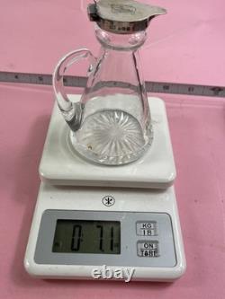 Pair Of Antique Sterling Silver Topped Glass Whiskey Noggins Hallmarked England