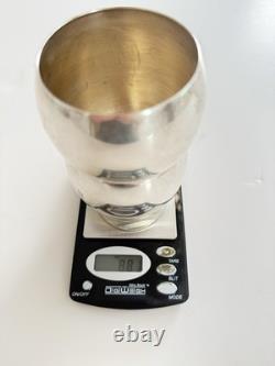 Pair Poole Sterling Silver Highball Liquor Glasses 1950s 8.81 Troy Ounces Last 1