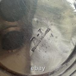 Pair Vintage Sterling Silver Glass Art Deco Candy Dish Compote