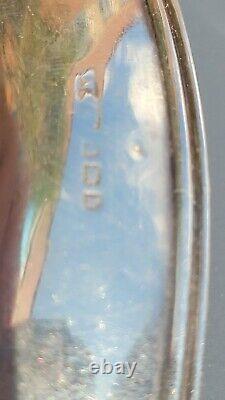 Pair of Adie & Lovekin Sterling Silver Salt Cellars Birmingham 1907 w blue glass