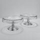 Pair Of Antique Art Deco Hawkes Sterling Silver & Crystal Or Glass Footed Bowls