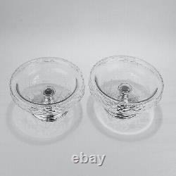 Pair of Antique Art Deco Hawkes Sterling Silver & Crystal or Glass Footed Bowls