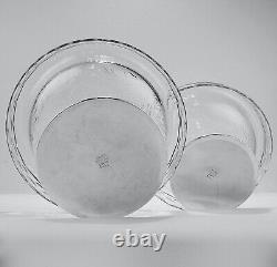 Pair of Antique Art Deco Hawkes Sterling Silver & Crystal or Glass Footed Bowls