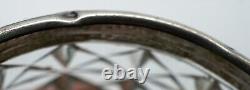 Pair of Antique Cut Glass Master / Individual Salts Sterling Silver Rims in Case