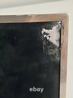 Pair of Sterling Silver (950) Mounted Black Glass Trivets in Bamboo Motif