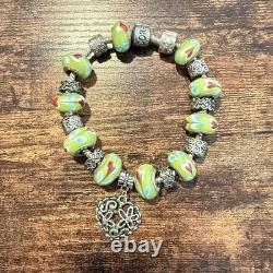 Pandora Sterling Silver 925 Bracelet with Murano Glass Beads