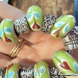 Pandora Sterling Silver 925 Bracelet with Murano Glass Beads
