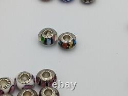 Pandora Sterling Silver Murano Glass Charm Lot Of 47